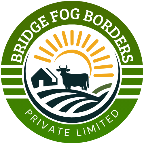 green orange cow farm product supply logo